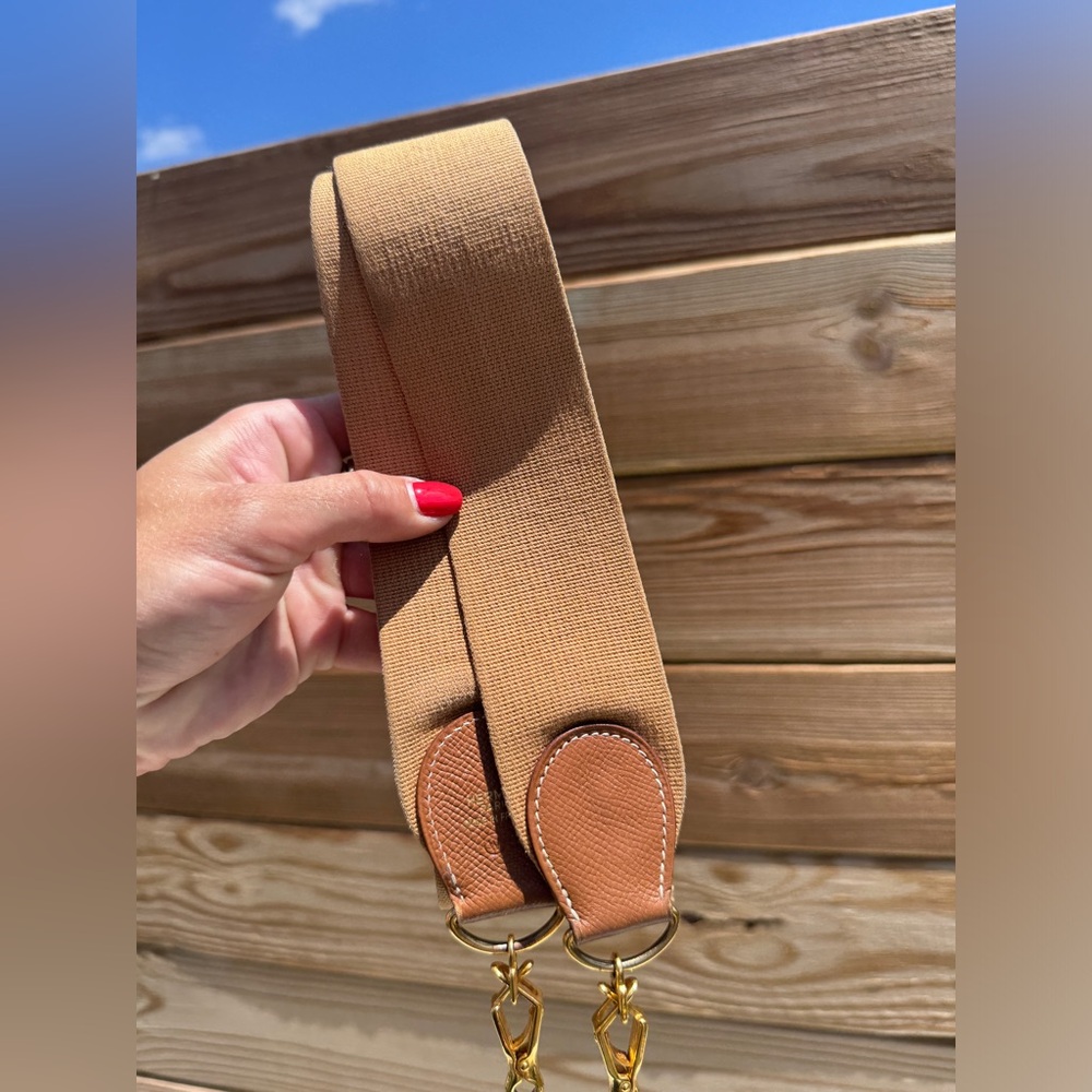 Hermes Canvas Strap Gold leather with gold hardware